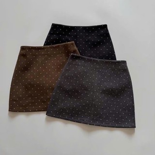 (HÀNG QC-Tag lụa) Chân váy nữ chữ A chất dạ ép chấm bi có lót quần CV5765 HÀNG QC