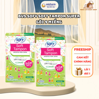  Băng vệ sinh siêu thấm Sofy Soft Tampon Super gói 9 miếng  Hàng nhập khẩu  