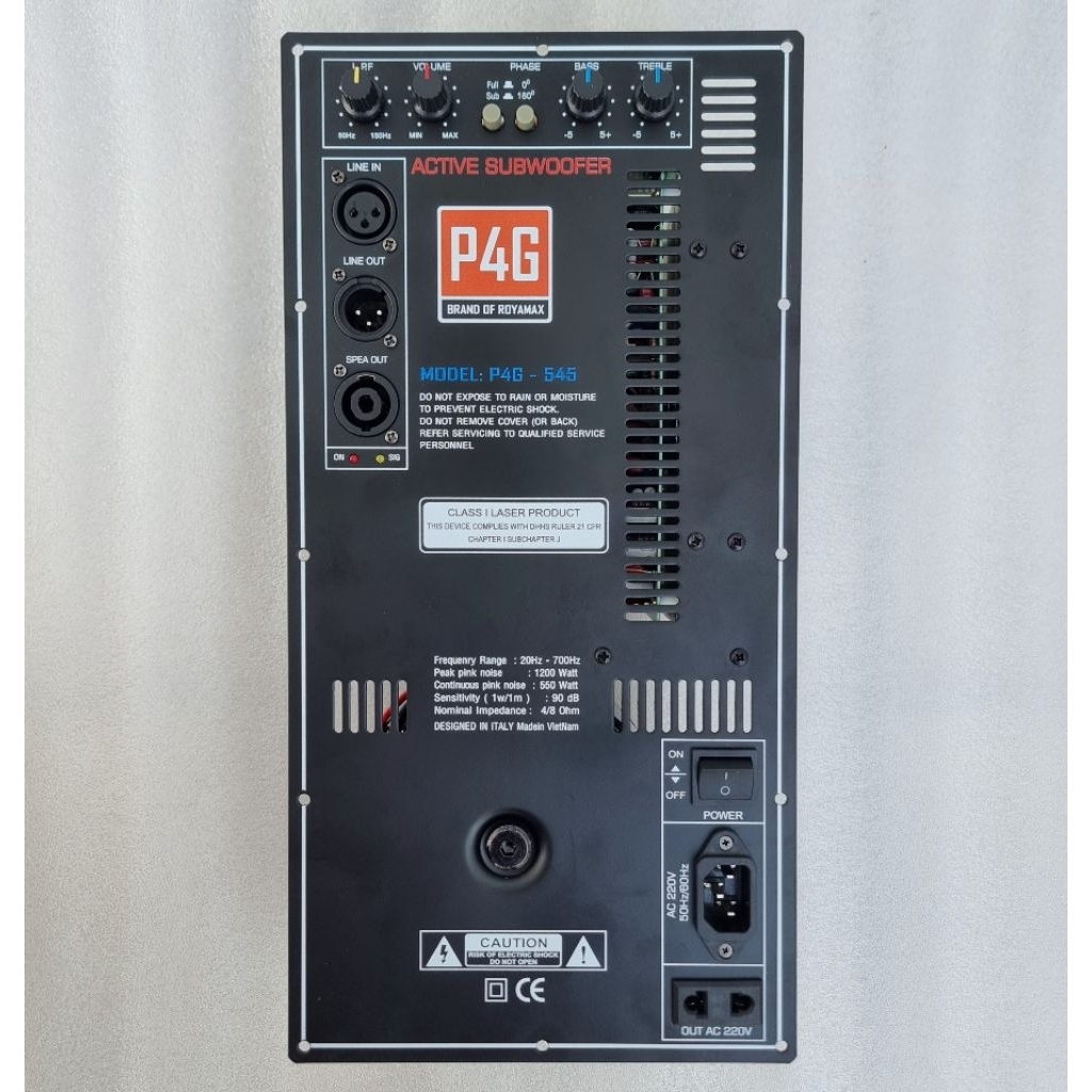 Bo mạch loa sub P4G - 545 Class D Sub/Full có chỉnh được Treble Bass
