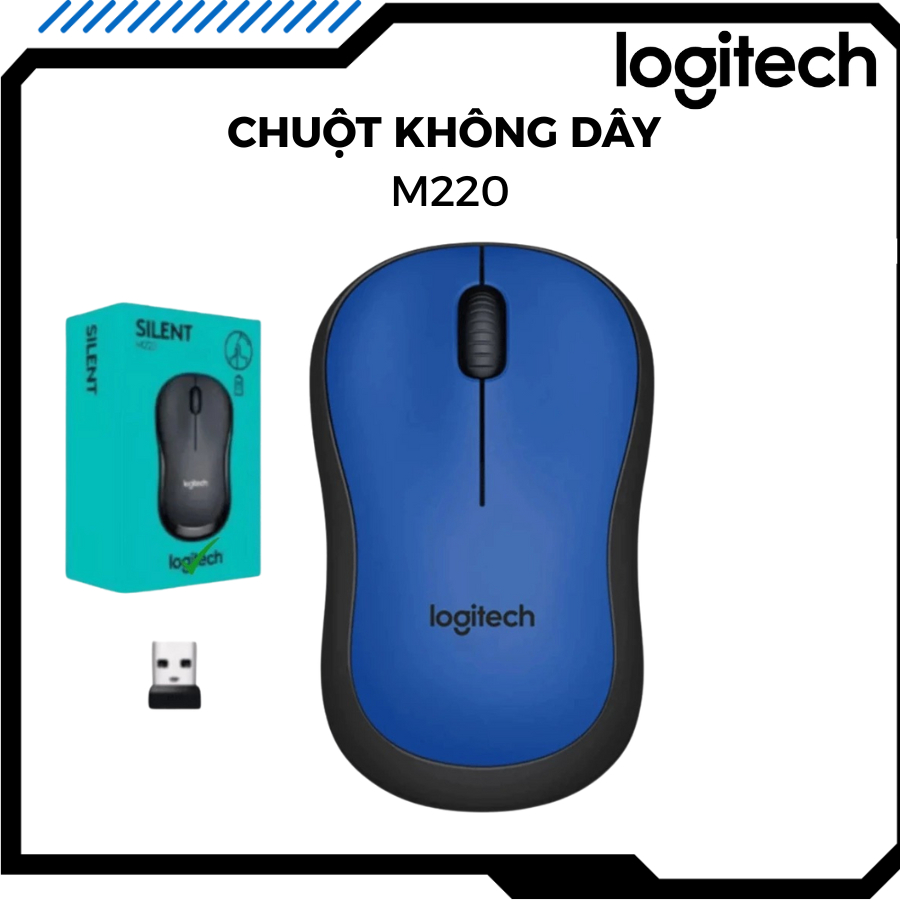 [BH12T] Chuột Không Dây Logitech M220 Click Silent  – Giảm Ồn, nhỏ gọn - Độ Nhạy Cao