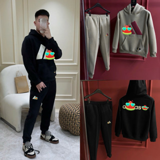  Đồ bộ nam dài tay thu đông PB nỉ bông dập nổi logo tam giác ngực phối chữ sau lưng dày dặn basic BD97P 