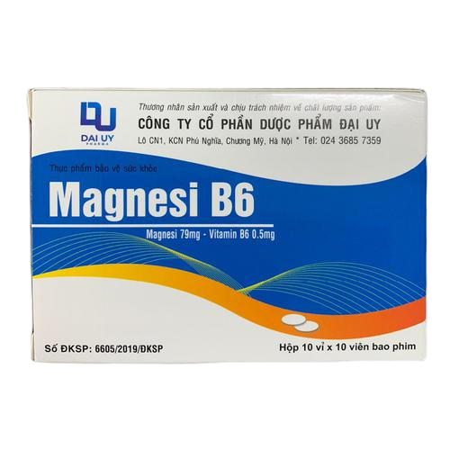 Vitamin Magnesi B6 Đại Uy – Hỗ trợ bổ sung trong các trường hợp thiếu Magie và Vitamin B6 (Hộp 100 v