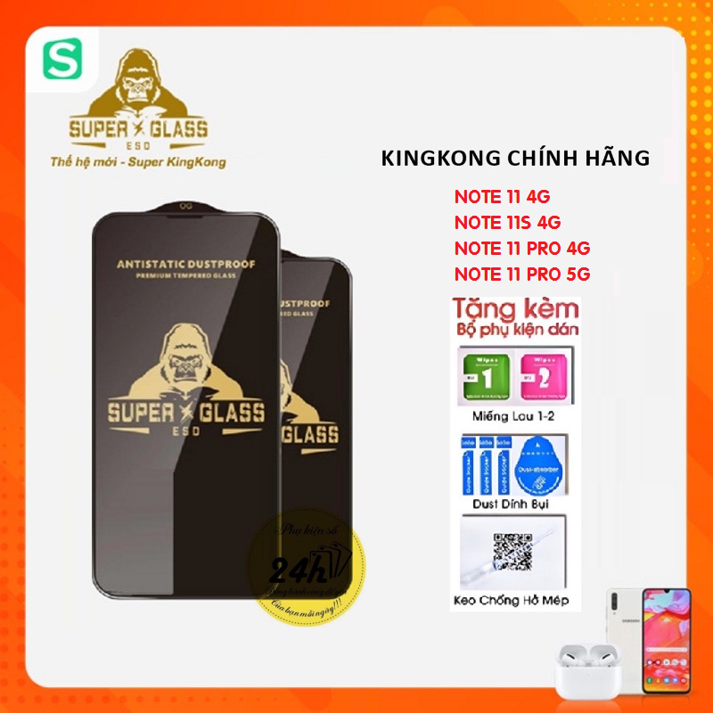 Kính Cường lực Kingkong RM Note 13 Note 13 Pro Note 12 Note 12 Pro Note 11 Note 11 Pro Note 11s
