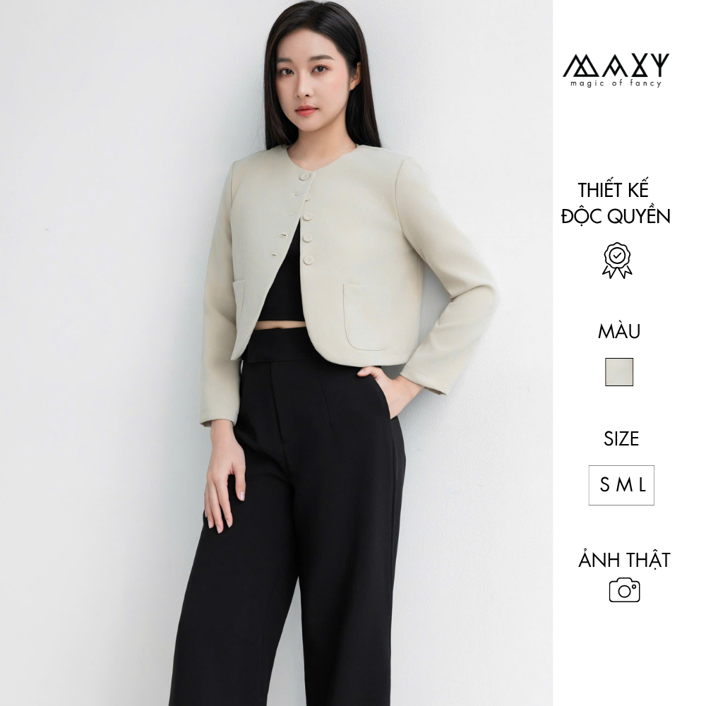 Áo khoác nữ tay dài dáng ngắn Cropped Jacket Creamy Maxy Workshop