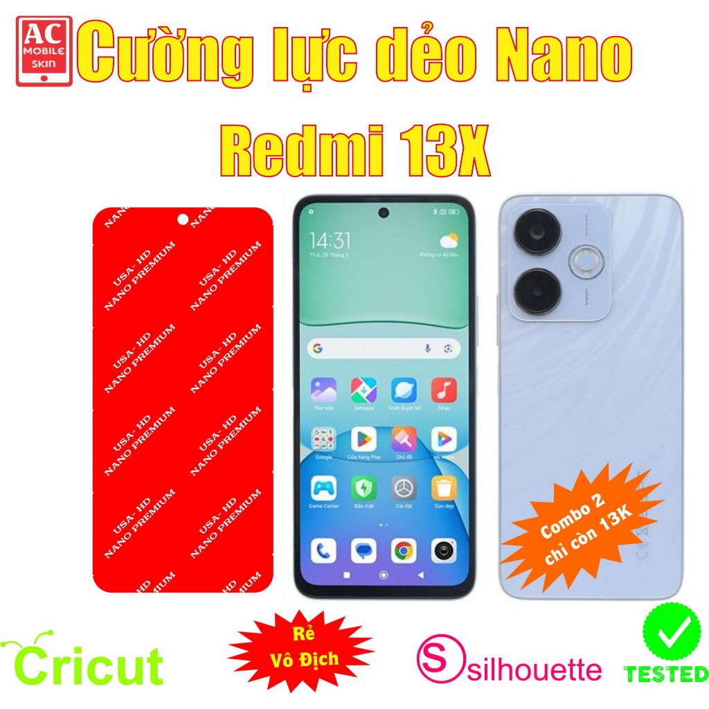 Cường lực dẻo bảo vệ màn hình điện thoại Redmi 13X