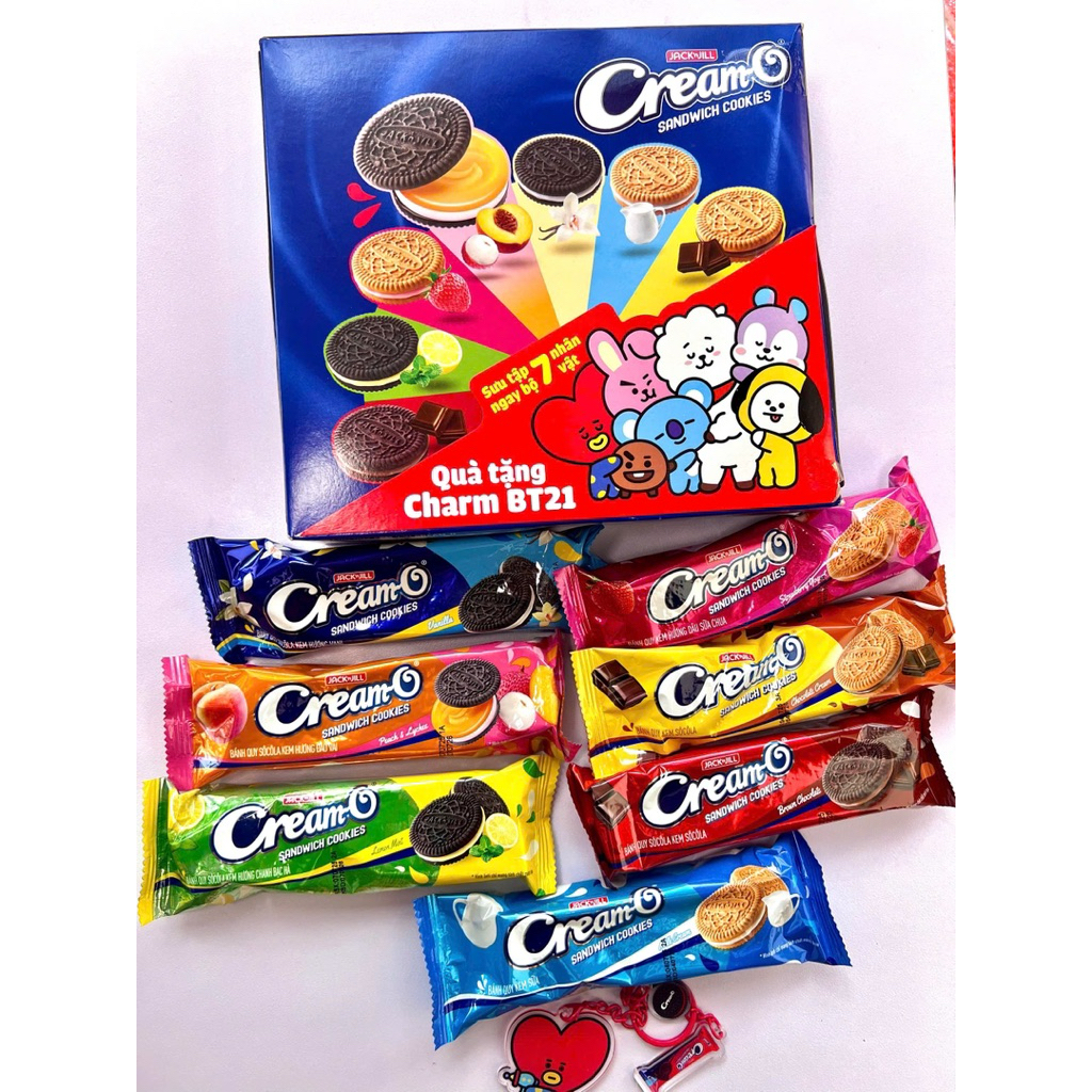 [Bánh] Quy Kem Crem-O Mix Vị Gói Mix 3, Hộp Mix 7 Tặng Sticker, Charm