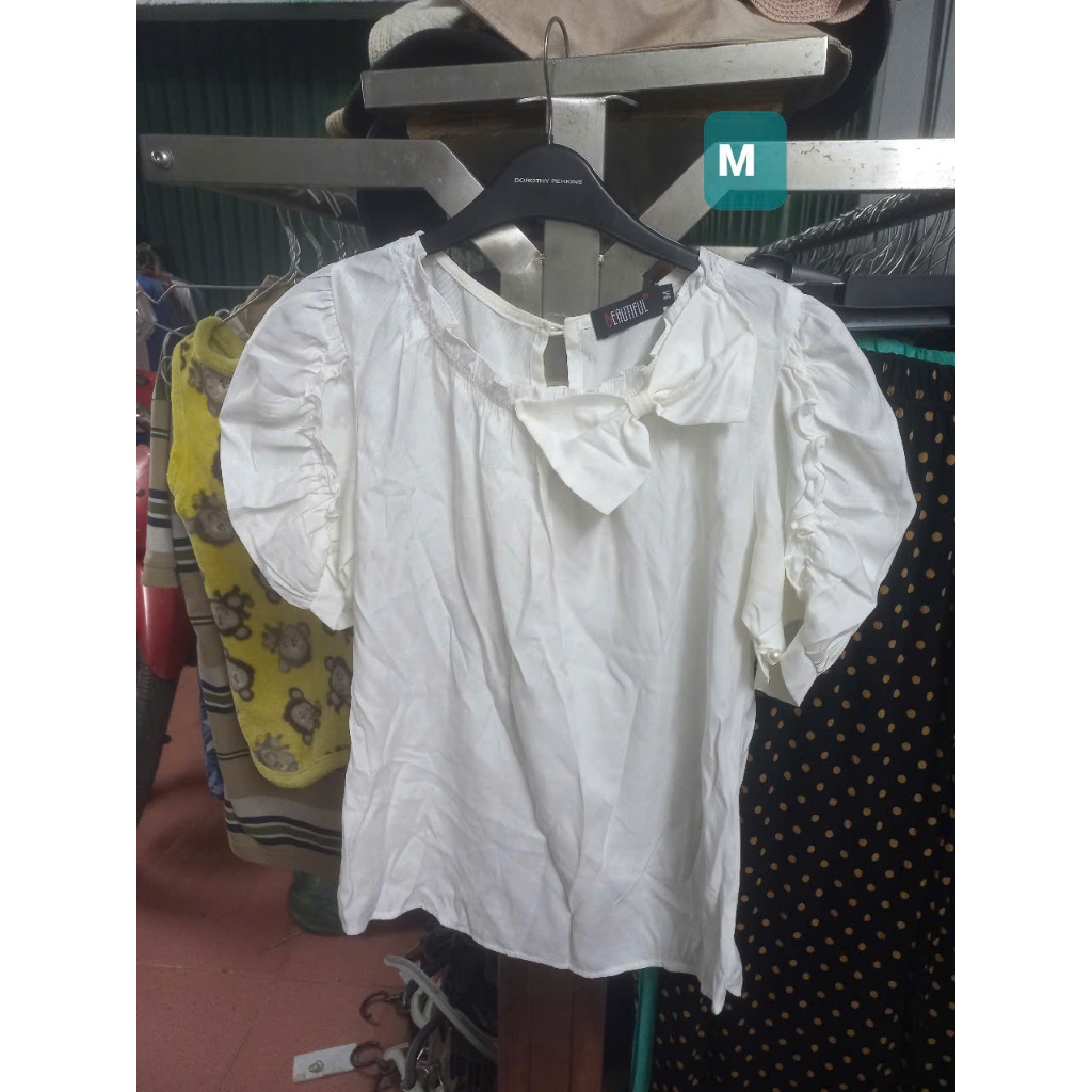 áo kiểu trắng nơ S-M MS3752