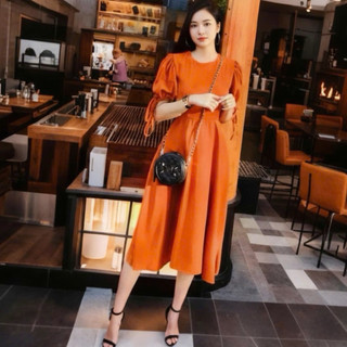 Đầm vinatge váy xoè công chúa cổ tròn 2 màu (kèm hình thật)