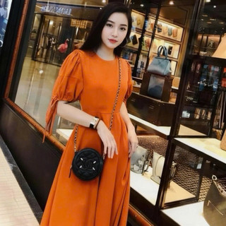 Đầm vinatge váy xoè công chúa cổ tròn 2 màu (kèm hình thật)
