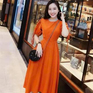 Đầm vinatge váy xoè công chúa cổ tròn 2 màu (kèm hình thật)