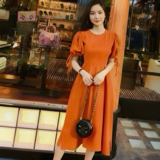 Đầm vinatge váy xoè công chúa cổ tròn 2 màu (kèm hình thật)