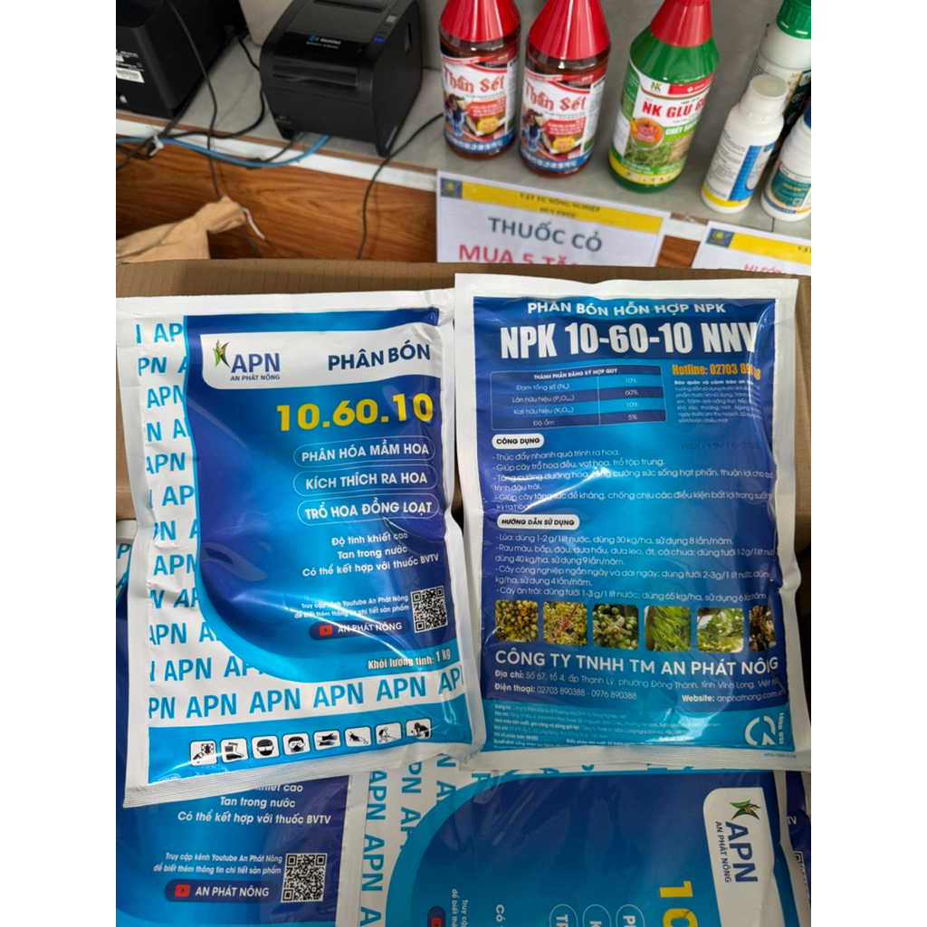 PHÂN BÓN 10-60-10 GÓI 1KG AN PHÁT NÔNG