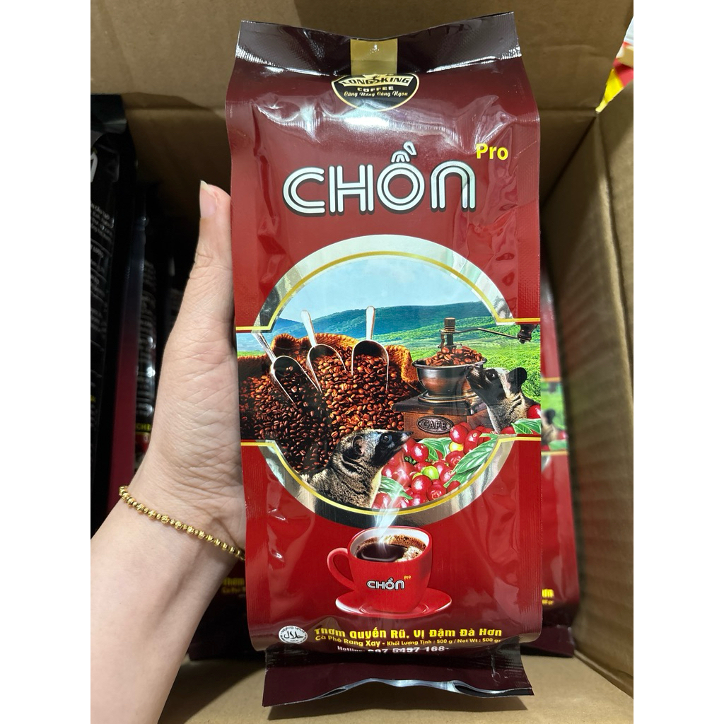 Cà phê Chồn Nâu Rang Xay Long King 500g