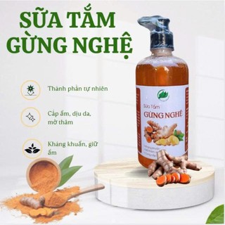  Sữa tắm gừng nghệ thảo mộc 500ml - làm ấm cơ thể dưỡng ẩm mịn da 