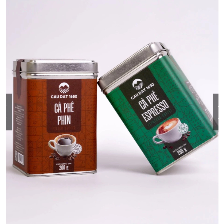 CÀ PHÊ PHIN BỘT CẦU ĐẤT HỘP THIẾT 200GR