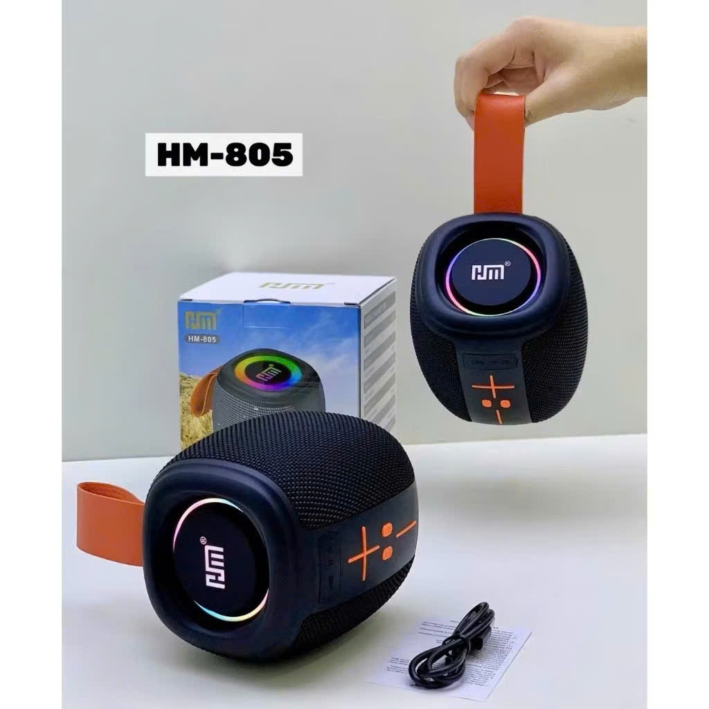 Loa bluetooth HM-805 loa xách tay âm bass cực mạnh thiết kế đèn LED hiện đại , chống nước , pin trâu
