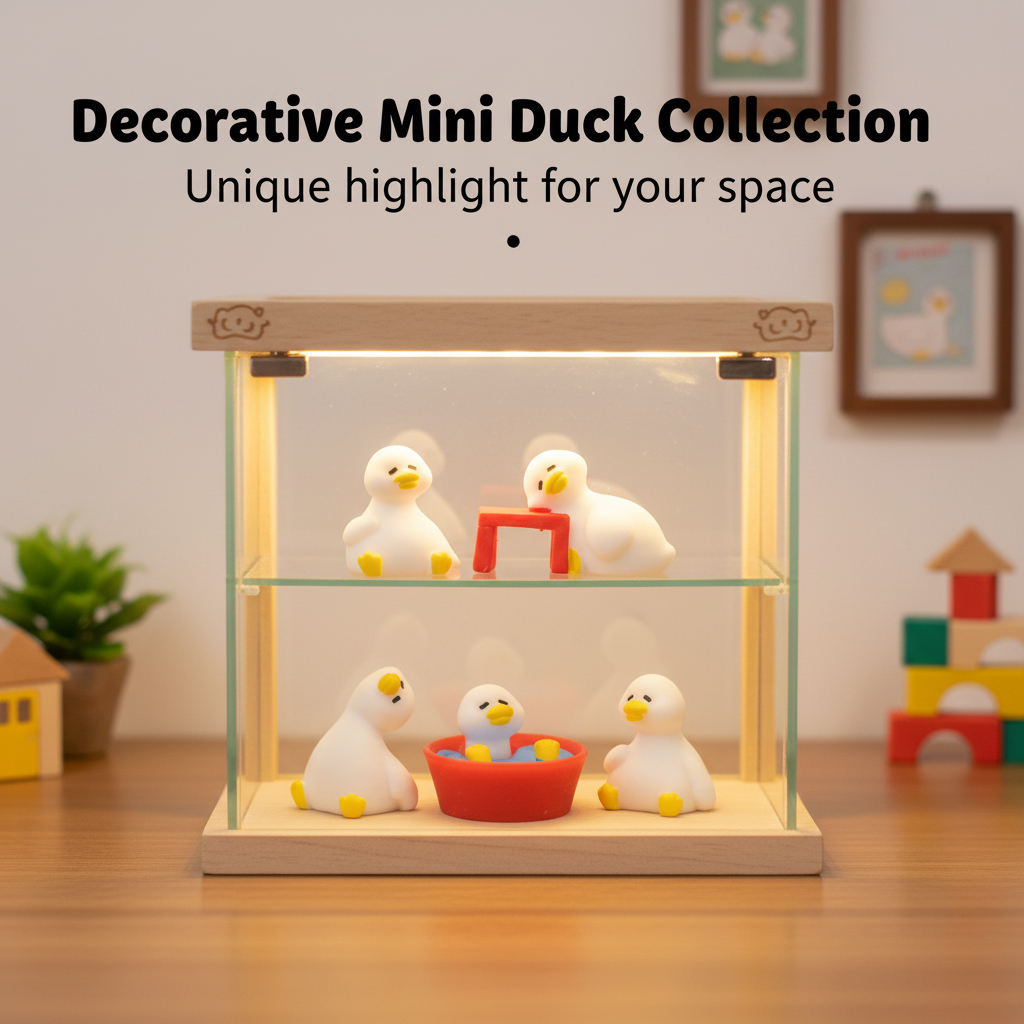 Bighsm Thu Nhỏ Các Bức Tượng Nhỏ Dễ Thương Vịt Trắng Động Vật Micro Phong Cảnh Đồ Trang Trí Cho Bàn Làm Việc Nhà Trang T