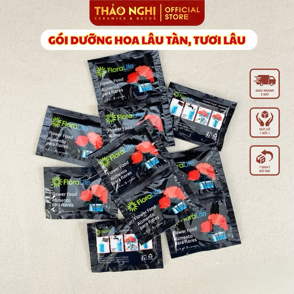 Gói Dưỡng Hoa Lâu Tàn, GIÚP HOA TƯƠI LÂU, Không Bị Mùi Khi Héo