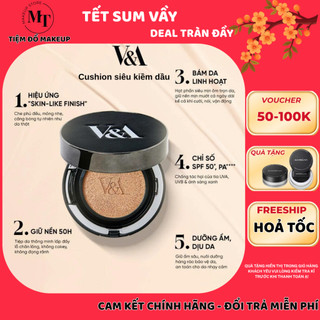  Cushion V&A kèm lõi  phấn nước kiềm dầu 48h Che Phủ Hoàn Hảo Lâu Trôi Chông nước 15g | MT MAKEUP 