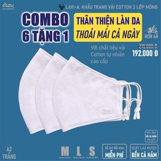  Khẩu trang vải 3D 2 lớp màu trắng êm tai thoáng khí chính hãng Azumikichi giặt lại được - A2 