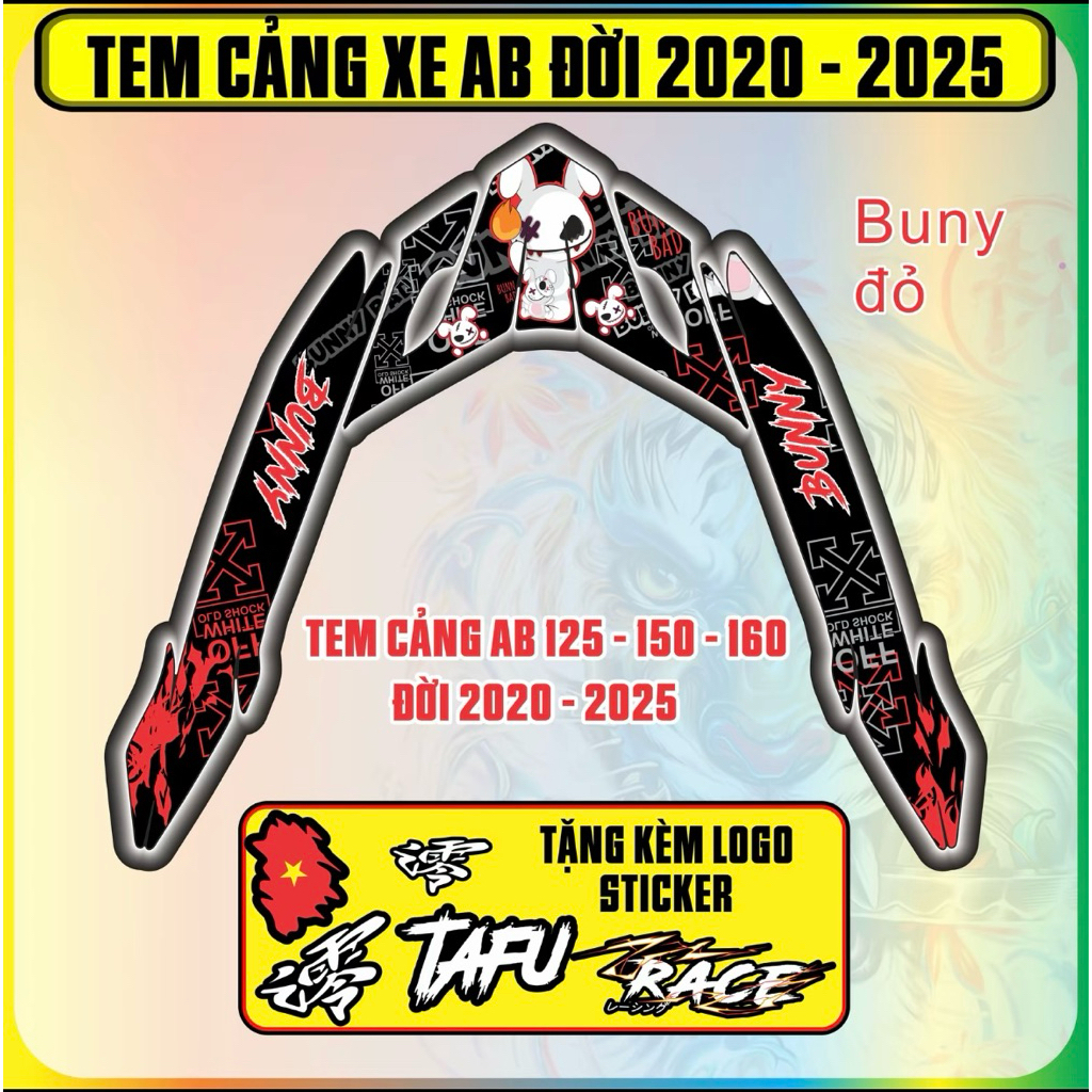 Tem dán cảng sau AB 125-150-160 đời 2020-2025 mẫu mới cực hót