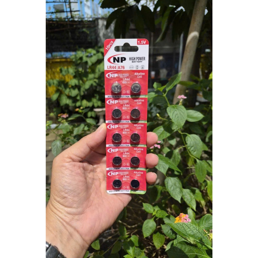 Vỉ 10 Viên Pin NP Battery LR44 / L1154F / AG13  / G13 / L1154 / A76 Alkaline 1.5V - Hàng Chính Hãng