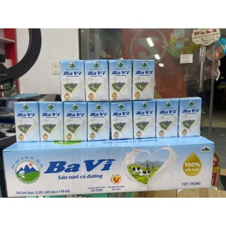  Thùng 48 hộp Sữa Tươi Có Đường-Ít Đường Ba Vì 110ml   Công Ty Cổ Phần Sữa Ba Vì   