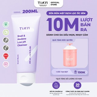  Sữa Rửa Mặt Dịch Lọc Ốc Sên Làm Dịu Và Phục Hồi Dành Cho Da Nhạy Cảm TIA’M Snail & Azulene Low pH Cleanser 