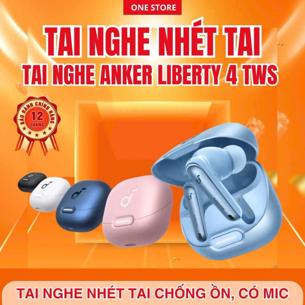 [HÀNG CHÍNH HÃNG] Tai nghe Anker Liberty 4NC TWS Bluetooth | Chống ồn, Mic, LED báo pin