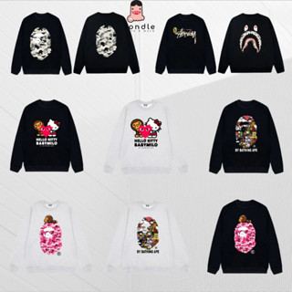  Áo Sweater Bapée NỈ CHÂN CUA In Hình Sắc Nét Dày Dặn Thoáng Mát Full Tem Tag Mạc Shondle 