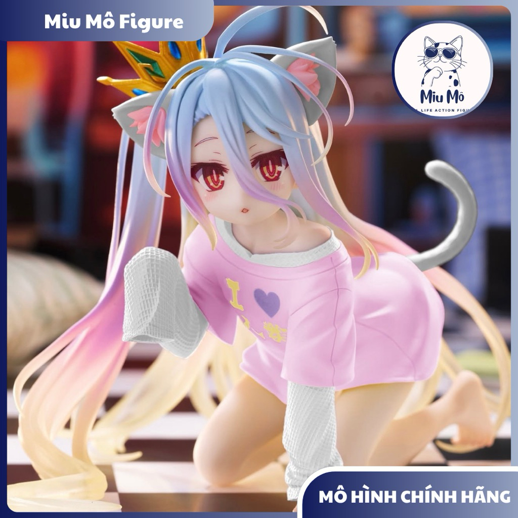 Mô Hình Shiro Nekomimi T-Shirt ver - No Game No Life Desktop Cute Figure Chính Hãng (TAITO)