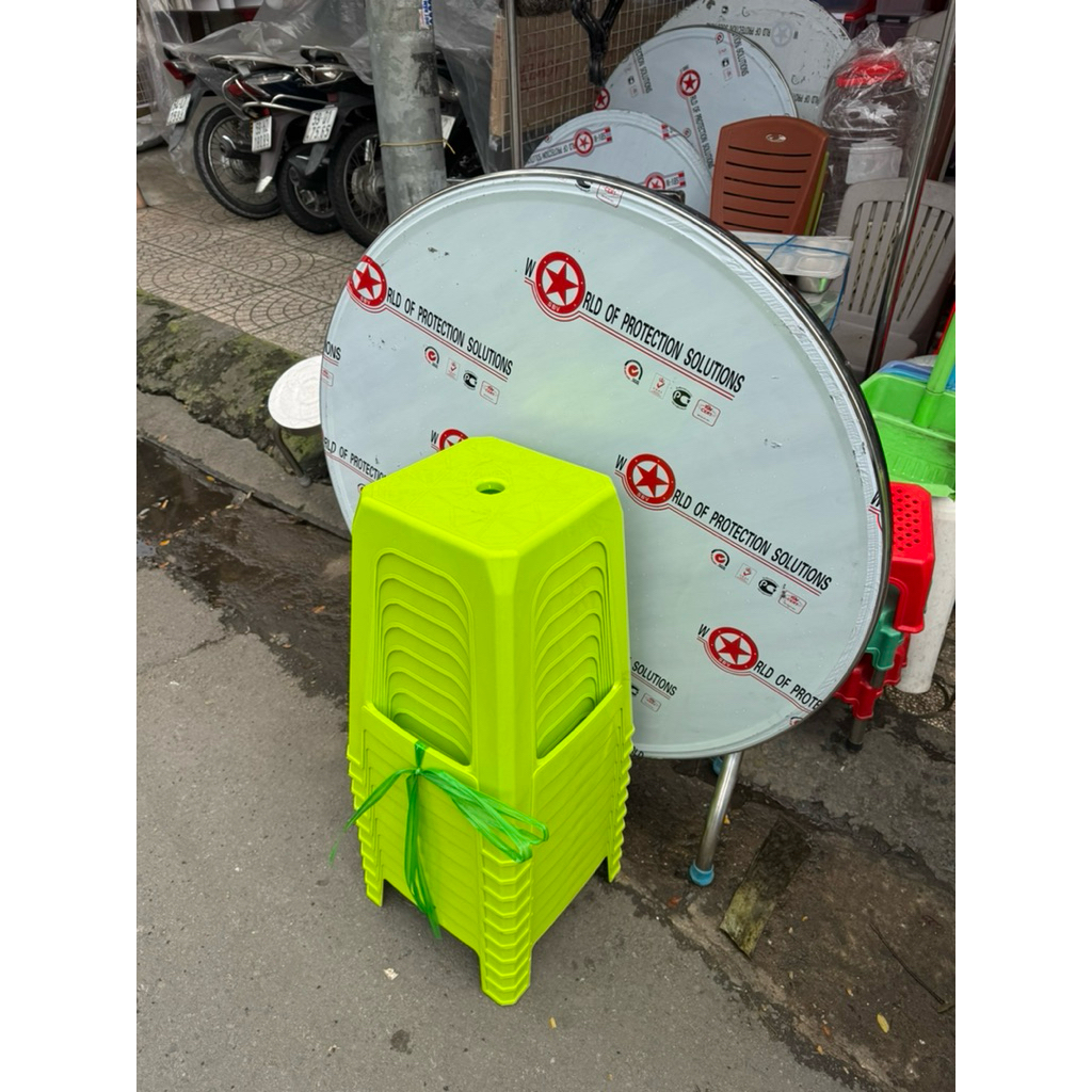 Hoả tốc TPHCM (combo 10 ghế 1 bàn) bàn tròn inox , ghế đẩu cao , combo 10 ghế 1 bàn inox , bàn tròn 