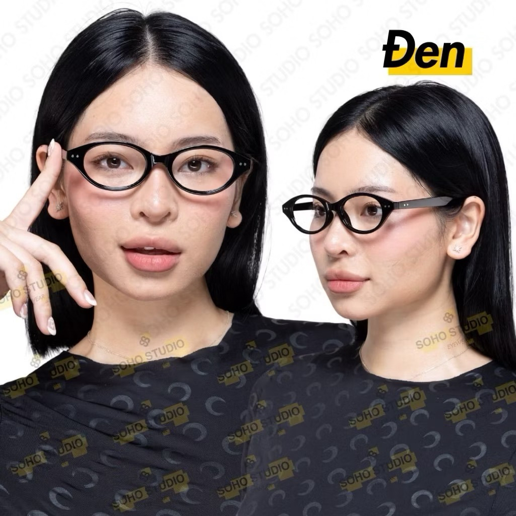Gọng kính MUUN form oval xu hướng Soho Studio phong cách y2k hợp mặt nhỏ - Mắt Kính oval cá tính