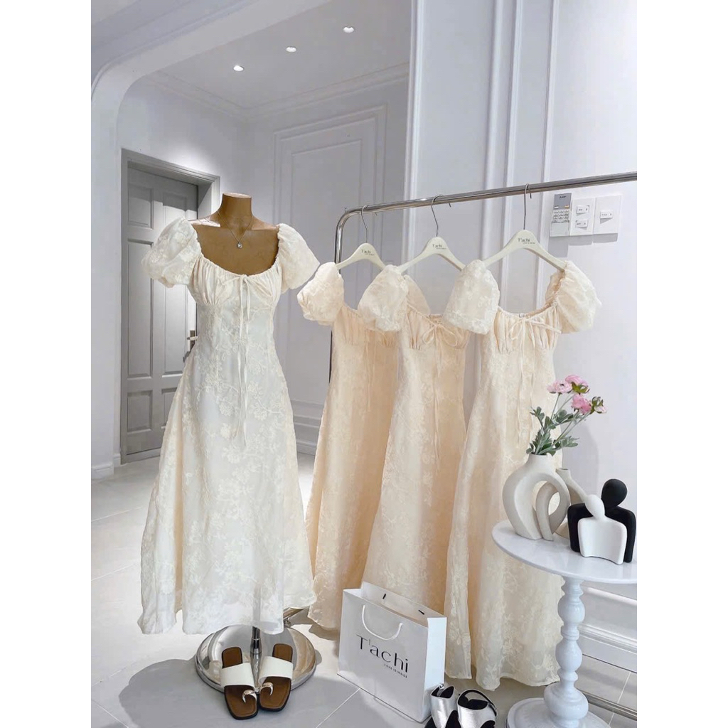 [BÈO BÉO BIGSIZE ] VÁY THIẾT KẾ MIDI NUDE REN HOA NỔI DÁNG XOÈ FORM BIGSIZE 60-90KG | BigBuy360 - bigbuy360.vn
