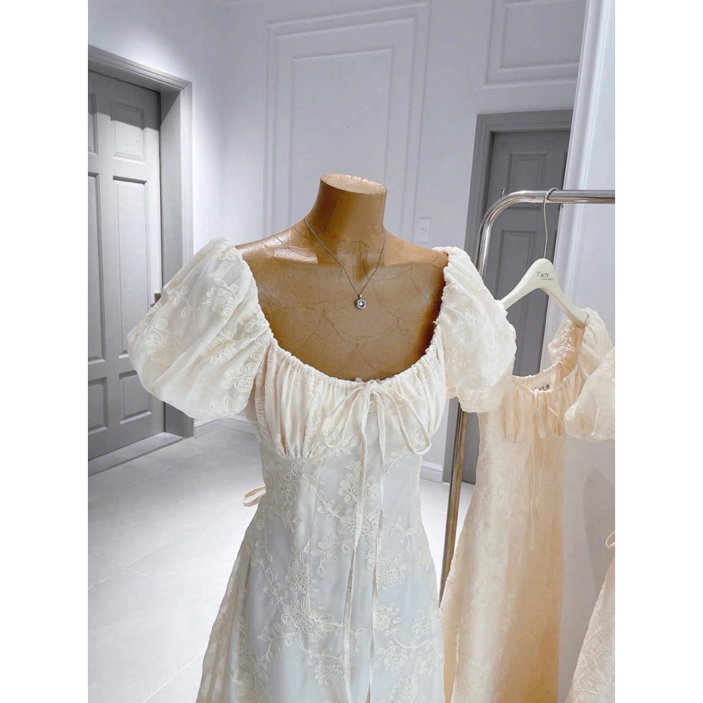 [BÈO BÉO BIGSIZE ] VÁY THIẾT KẾ MIDI NUDE REN HOA NỔI DÁNG XOÈ FORM BIGSIZE 60-90KG | BigBuy360 - bigbuy360.vn