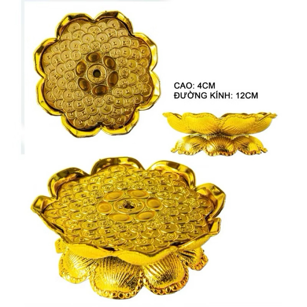 Đế hoa sen vàng 12cm làm tháp tỏi HP Store