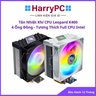  Tản Nhiệt Khí Jungle Leopard K400 Đen – Trắng – 4 Ống Đồng Quạt 120mm LED – Hỗ Trợ Full CPU Intel 