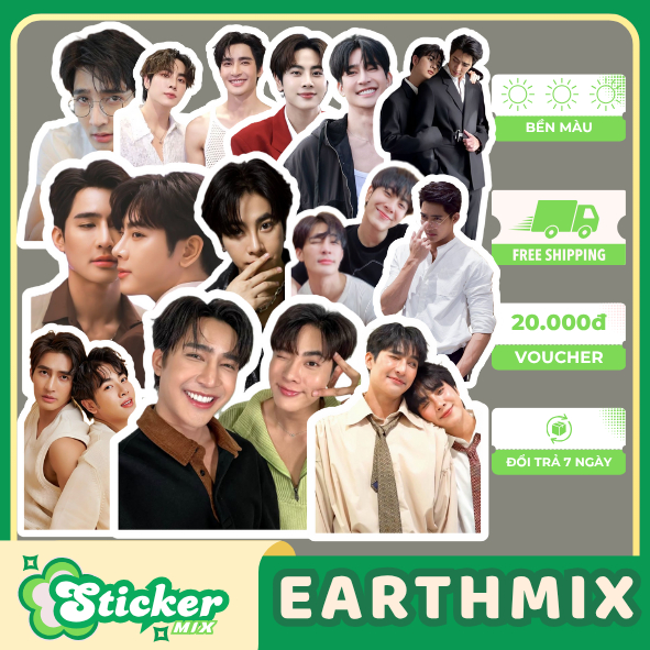 Bộ 50 sticker EARTHMIX BOYLOVE đam mỹ, trang trí vali, ốp lưng điện thoại...S371