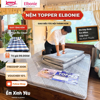  Nệm Topper Cao Su Non Cao Cấp Dày 6cm êm ái gọn nhẹ không hầm bí nóng đủ size giao nhanh toàn quốc Tặng 1 Ga Cotton 