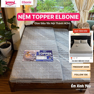 [Hỏa Tốc HCM] Nệm Topper Cao Su Non Dày 6cm đủ size 80cm đến 2m2, chiều dài 2m tặng ga cotton nệm êm dễ gấp gọn