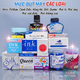  Mực Bút Máy Cánh Diều Pelikan Hero Queen Hồng Hà Doraemon INK Pilot | Mực Lọ Mực Ống xóa được 
