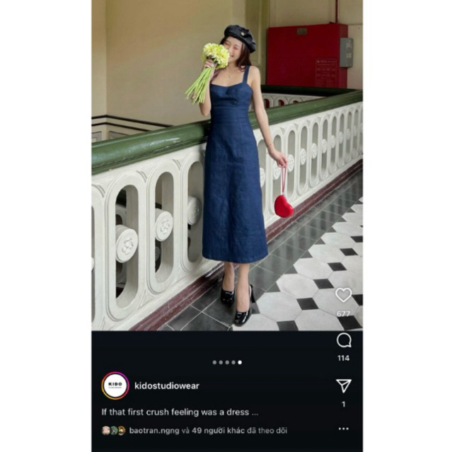 [Thanh lý] Đầm jean dáng dài Kido
