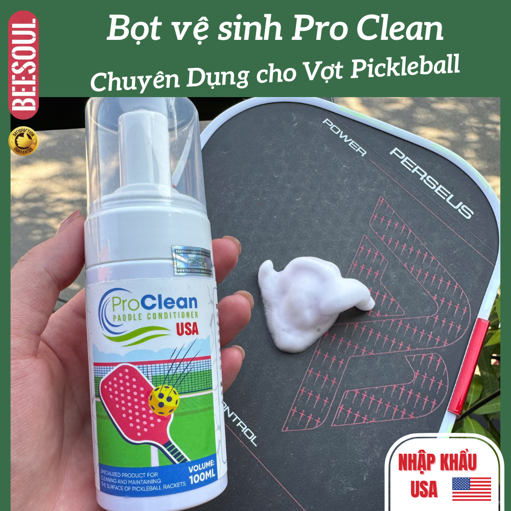 Vệ sinh vợt pickleball Beesoul chính hãng - Pro Clean USA vệ sinh các bề mặt vợt