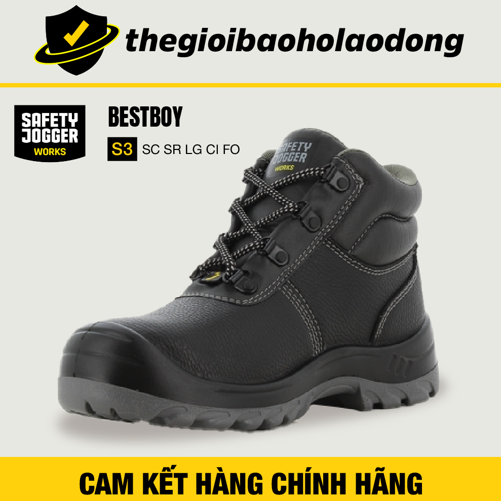 [CHÍNH HÃNG] Giày Bảo Hộ Safety Jogger Bestboy S3 Da Thật, Chống Thấm Nước, Đế Chống Hóa Chất