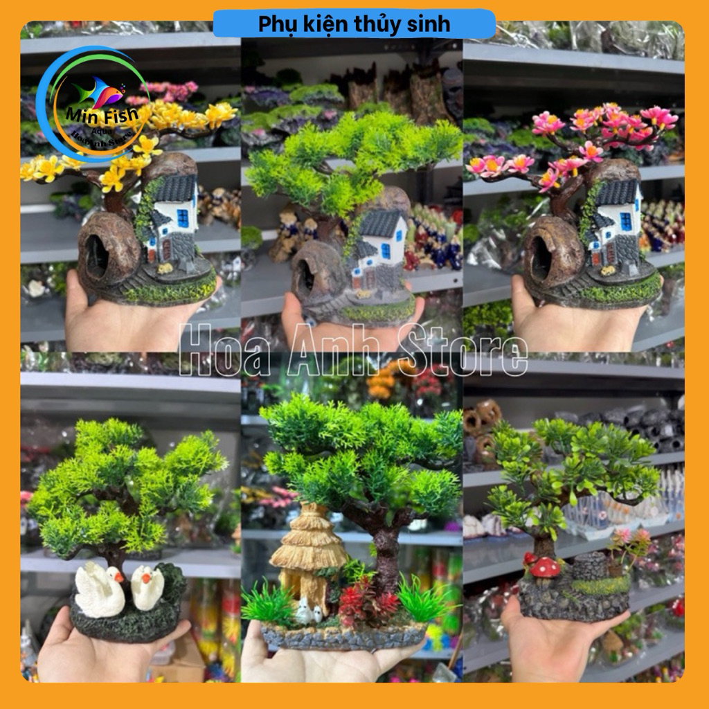 Mô hình tiểu cảnh trang trí bể cá , hòn non bộ ..