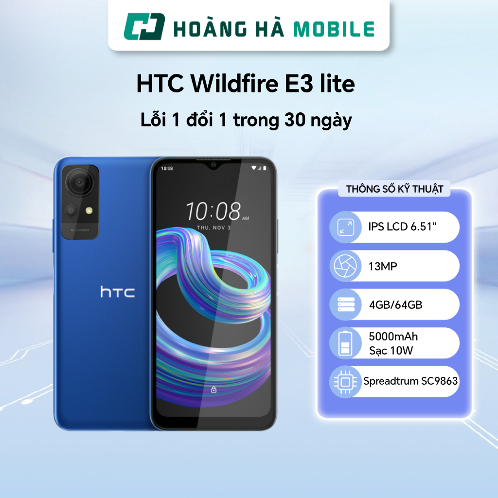 (Hỏa tốc)Điện thoại di động HTC Wildfire E3 lite (4GB/64GB) - Chính hãng