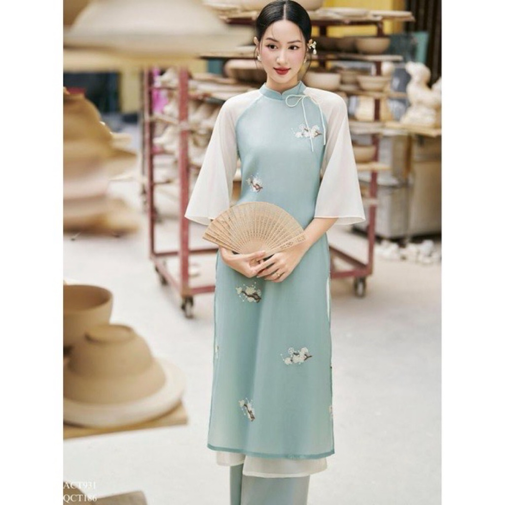 Set áo dài và chân váy lưới Tiin Store