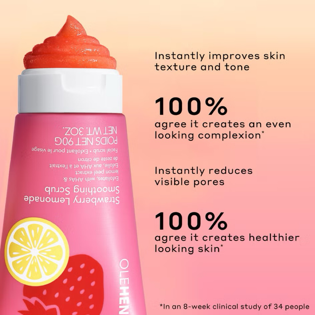 [SALE 60%] Tẩy da chết OleHenriksen 10% AHA Strawberry Lemonade Smoothing fullsize 90ml $35