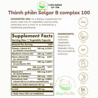 Viên solgar b complex 50 và b complex 100.