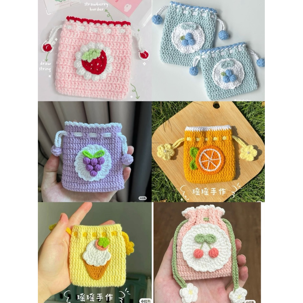 TÚI LEN DÂY RÚT MINI / TÚI LEN MINI HANDMADE